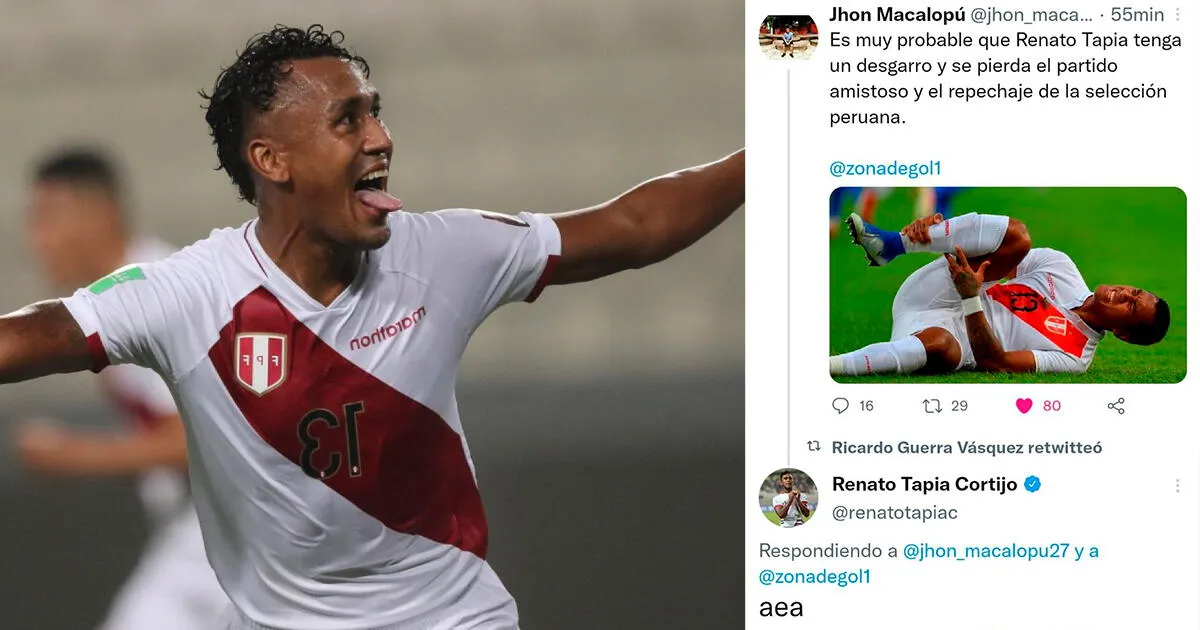 Renato Tapia usuario asegura que el futbolista está lesionado y él lo