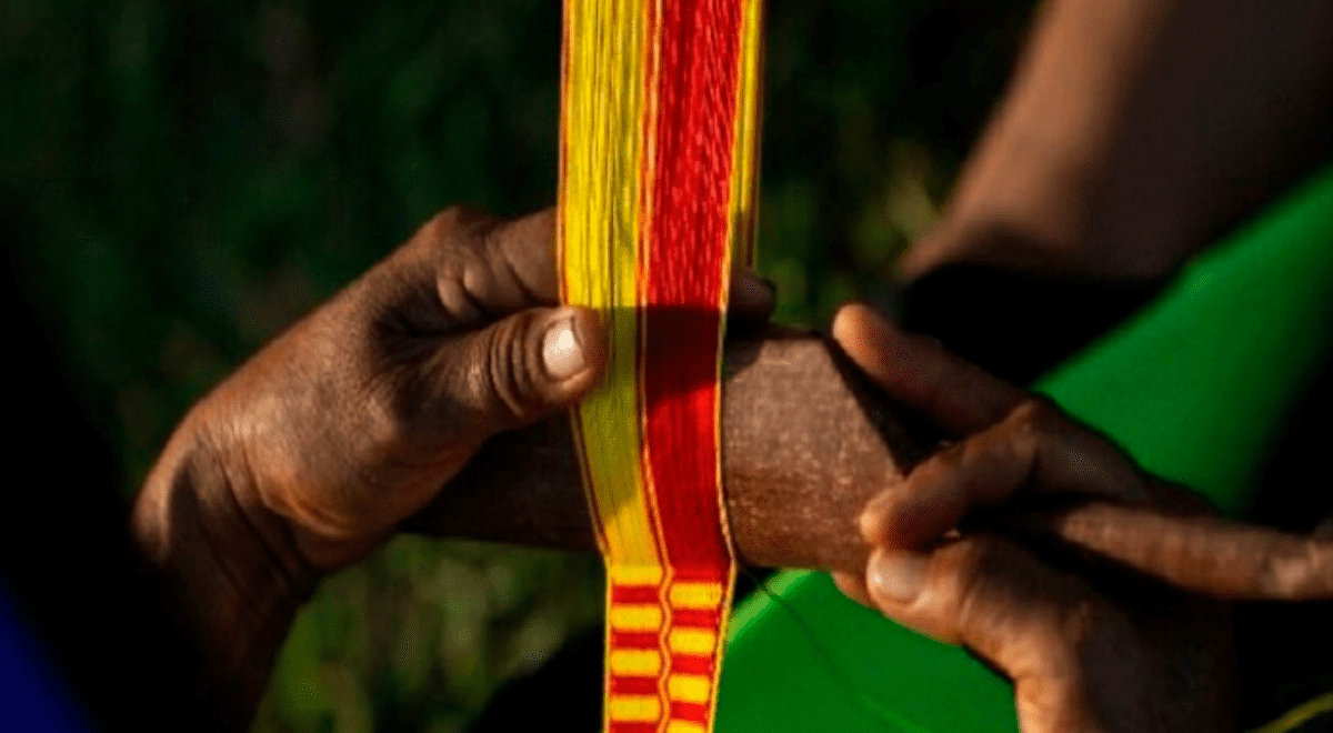 San Martín tejido de cintura de cintos chumbi y watu es Patrimonio