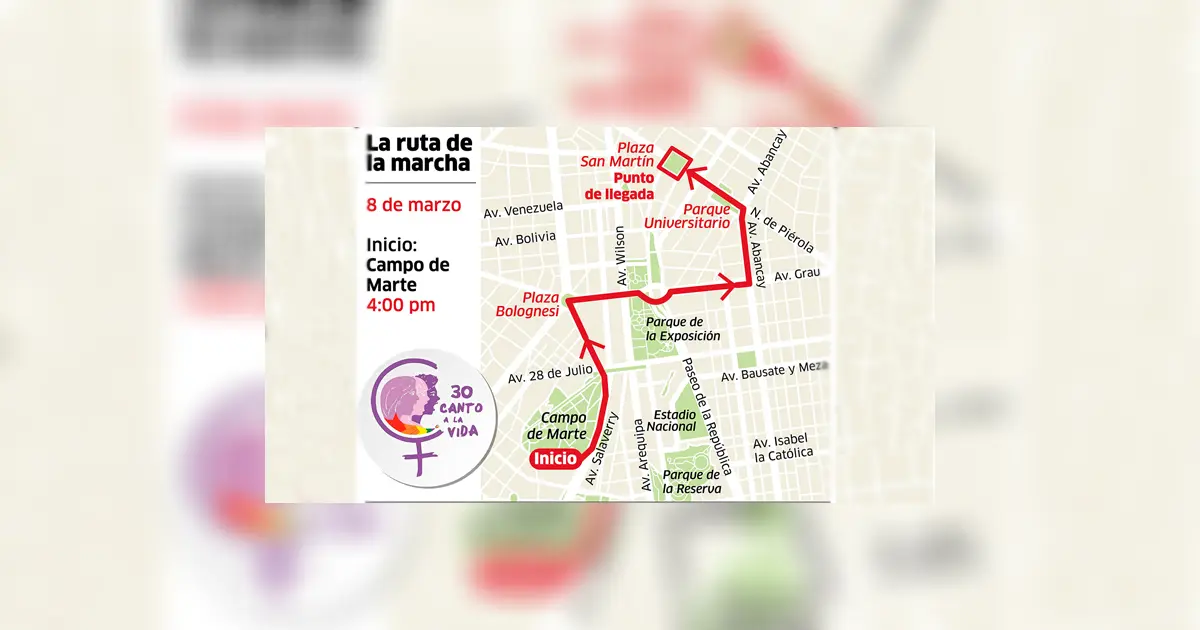 Día de la Mujer: conoce la ruta que seguirá la marcha #8M [FOTOS]