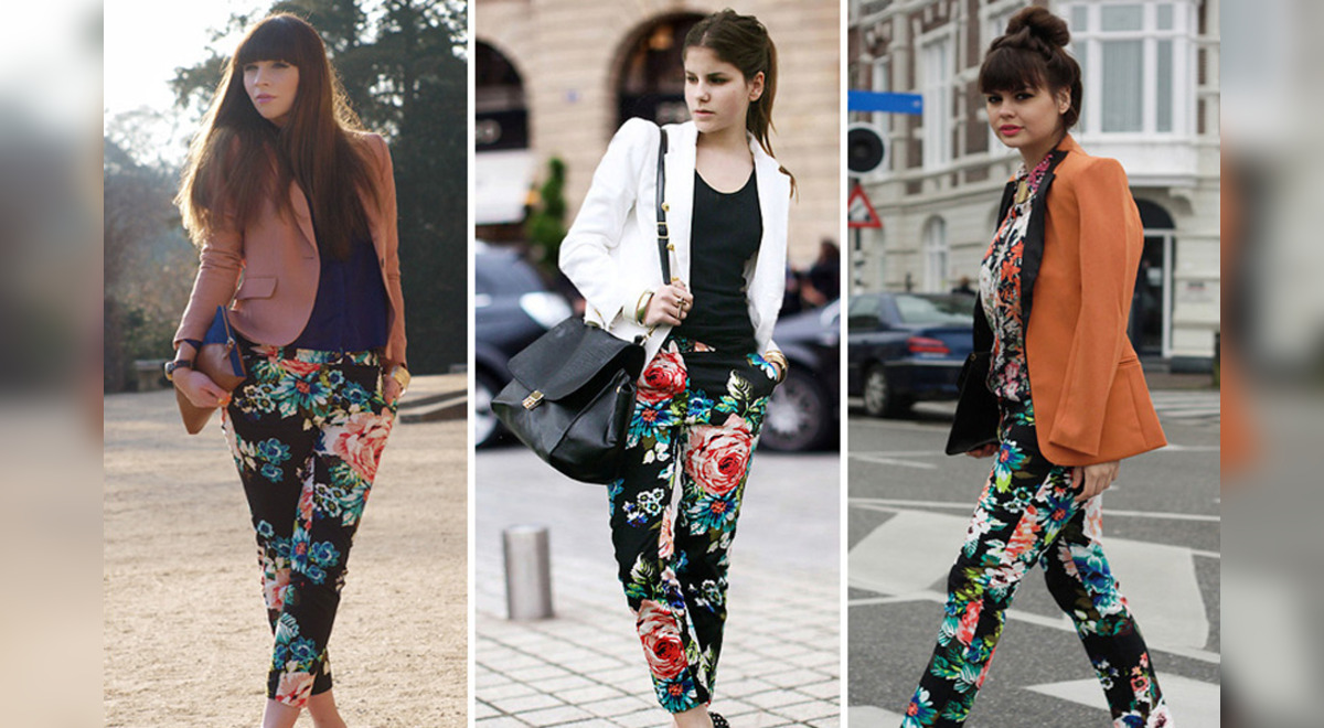 Cuatro formas de llevar con estilo los pantalones floreados este invierno [FOTOS]
