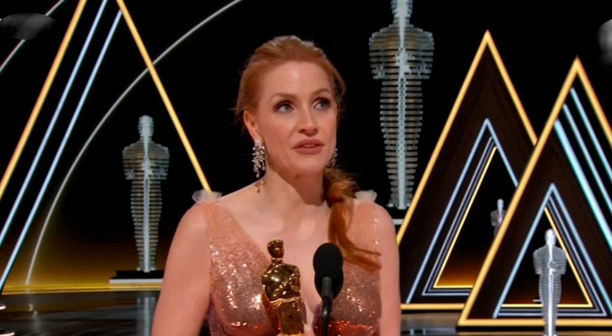 Oscar 2022 Jessica Chastain ganó la estatuilla dorada como Mejor Actriz