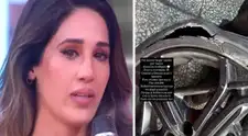 Tepha Loza, hermana de Melissa Loza sufre accidente y termina con llanta destrozada tras riesgosa maniobra