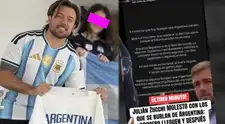 Julián Zucchi lanza fuerte comentario tras la caída de Argentina y usuarios creen que fue una indirecta para Perú