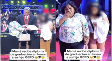 Madre conmueve al recoger en San Marcos diploma de graduación de su hijo fallecido: “Lo lograste”