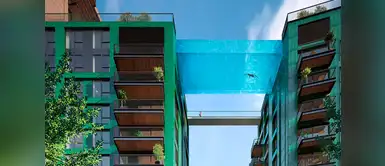 Proyecto de piscina de cristal entre dos edificios en Londres. Proyecto de piscina de cristal entre dos edificios en Londres.