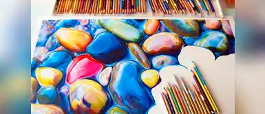 La increíble belleza de este dibujo hecho en su totalidad con lápices de color. La increíble belleza de este dibujo hecho en su totalidad con lápices de color.