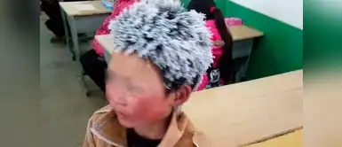 Esta imagen de un niño llegando congelado al colegio conmueve al mundo Esta imagen de un niño llegando congelado al colegio conmueve al mundo