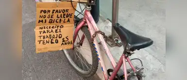 Anciano dejó cartel debajo de su bicicleta suplicando que no se la roben Anciano dejó cartel debajo de su bicicleta suplicando que no se la roben