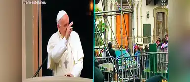 Papa Francisco saluda a fieles desde el balcón de la Nunciatura Papa Francisco saluda a fieles desde el balcón de la Nunciatura