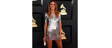 Heidi Klum en los Grammy del 2017. La modelo se coronó como una de las mejor vestidas el año pasado con un mini vestido metálico en tonos plateados. Heidi Klum en los Grammy del 2017. La modelo se coronó como una de las mejor vestidas el año pasado con un mini vestido metálico en tonos plateados.