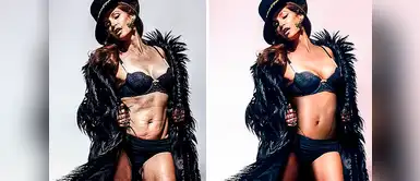 Cindy Crawford perdió sus abdominales al convertirse en madre. Pero photoshop lo volvió a hacer su trabajo. Cindy Crawford perdió sus abdominales al convertirse en madre. Pero photoshop lo volvió a hacer su trabajo.