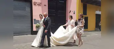 Alessandra de Osma y su padre Felipe de Osma Berckemeyer salieron juntos hacia la iglesia Alessandra de Osma y su padre Felipe de Osma Berckemeyer salieron juntos hacia la iglesia