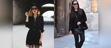 Un look total black queda perfecto con unos labios rojos Un look total black queda perfecto con unos labios rojos