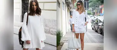 Un look total white realzará tus labios rojos Un look total white realzará tus labios rojos