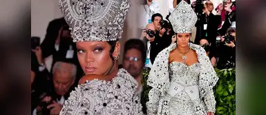 La cantante de Barbados hizo espectacular entrada al Met Ball 2018. Instagram: ¿Rihanna se inspiró en la religión? Usó accesorio sagrado con polémico vestido