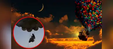 Novia llega a su boda al estilo de la película de Disney Esta novia llegó volando a su boda al fiel estilo de "UP"