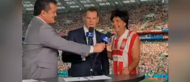 El actor es retirado del estadio por su broma Rusia 2018: Eugenio Derbez es retirado del estadio por interrumpir programa en vivo