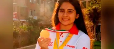 Mónica Martínez fue la única mujer del equipo peruano que nos representó en la competencia que se realizó en Rumania. (Foto: Difusión) Mónica Martínez ganó medalla de bronce en la Olimpiada Internacional de Matemática