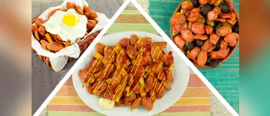 Receta tres salchipapas Aprende a preparar tres deliciosas salchipapas