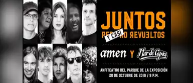 Amén y Mar de Copas juntos en concierto Amén y Mar de Copas realizarán show benéfico “Juntos casi revueltos”