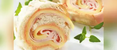 Engríete con un delicioso enrollado de jamón y queso Engríete con un delicioso enrollado de jamón y queso