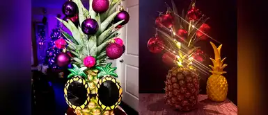 La nueva tendencia es decorar piñas como arbolitos de Navidad La nueva tendencia es decorar piñas como arbolitos de Navidad