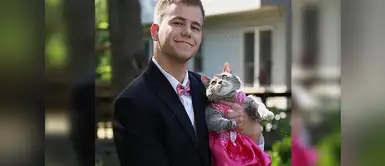 Llevó a su gata en el día de su graduación porque no tenía pareja Llevó a su gata en el día de su graduación porque no tenía pareja