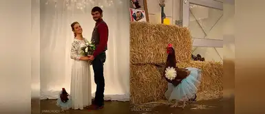 Esta mujer eligió a una gallina como dama de honor en el día de su boda Esta mujer eligió a una gallina como dama de honor en el día de su boda