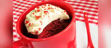 ¡Red Velvet en taza! Prepara este aterciopelado postre en microondas ¡Red Velvet en taza! Prepara este aterciopelado postre en microondas