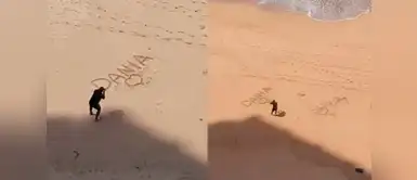 ¡Infidelidad creativa! Hombre escribe en la arena los nombres de sus “novias” ¡Infidelidad creativa! Hombre escribe en la arena los nombres de sus “novias”