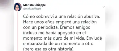 Marissa Chiappe revela que periodista la maltrató física y psicológicamente Marissa Chiappe revela que periodista la maltrató física y psicológicamente