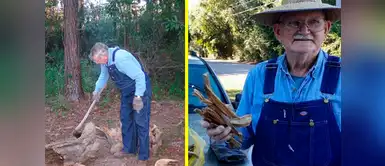 Anciano vende leña en carreteras para pagar tratamiento de su esposa enferma Anciano vende leña en carreteras para pagar tratamiento de su esposa enferma