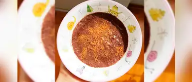 Súper nutritivo: mazamorra de papa con sangrecita, leche y guindones Súper nutritivo: mazamorra de papa con sangrecita, leche y guindones