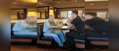 Mozo se sienta a comer con anciano que estaba solo en restaurante Mozo se sienta a comer con anciano que estaba solo en restaurante