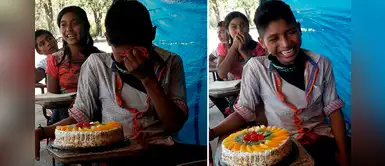 Niño rompe en llanto cuando su maestra le regala la primera torta de su vida Niño rompe en llanto cuando su maestra le regala la primera torta de su vida