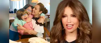 Thalía rompe en llanto al ser sorprendida por su hijo Thalía rompe en llanto al ser sorprendida por su hijo