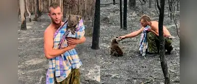 Cazador deja las armas para rescatar a los koalas de incendios en Australia Cazador deja las armas para rescatar a los koalas de incendios en Australia