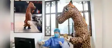 Coronavirus: La escasez de mascarillas en China la obligó a vestirse de Jirafa para no contagiarse Coronavirus: La escasez de mascarillas en China la obligó a vestirse de Jirafa para no contagiarse