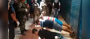 Militares ordenaron a ciudadanos hacer ejercicios por encontrarse en las calles Militares ordenaron a ciudadanos hacer ejercicios por encontrarse en las calles