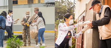 ¡Que gran corazón! Voluntarias arequipeñas donan víveres a militares y ancianos ¡Que gran corazón! Voluntarias arequipeñas donan víveres a militares y ancianos