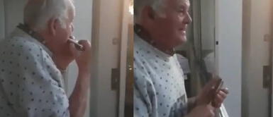Abuelo con alzheimer toca su armónica y se emociona por los aplausos desde los balcones Abuelo con alzheimer toca su armónica y se emociona por los aplausos desde los balcones