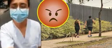 ¡Frustrado! Enfermero enojado al ver personas saliendo a la calle ¡Frustrado! Enfermero enojado al ver personas saliendo a la calle