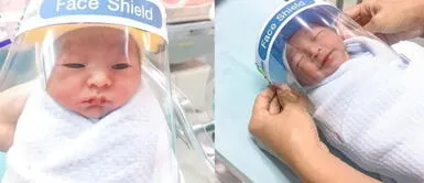Médicos protegen a bebés recién nacidos con minipantallas contra el covid-19 Médicos protegen a bebés recién nacidos con minipantallas contra el covid-19