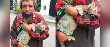 Indigente fue obligado a deshacerse de un gato, pero lo cuidó hasta encontrarle un hogar Indigente fue obligado a deshacerse de un gato, pero lo cuidó hasta encontrarle un hogar