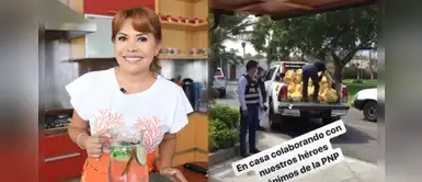 Magaly Medina apoya a policías con víveres durante cuarentena Magaly Medina apoya a policías con víveres durante cuarentena