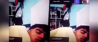 Profesor descubre a alumno durmiendo en la comodidad de su cama en plena clase online Profesor descubre a alumno durmiendo en la comodidad de su cama en plena clase online