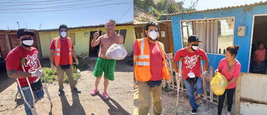 Joven discapacitado lleva alimentos a familias más necesitadas por la crisis del COVID -19 Joven discapacitado lleva alimentos a familias más necesitadas por la crisis del COVID -19