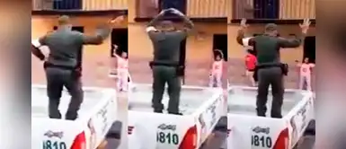 "Soy una taza, una tetera": policia realiza coreografía para divertir a niña en la cuarentena "Soy una taza, una tetera": policia realiza coreografía para divertir a niña en la cuarentena