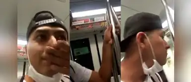 Irresponsable se quita mascarilla y frota su nariz en baranda del Metro de Lima | VÍDEO Irresponsable se quita mascarilla y frota su nariz en baranda del Metro de Lima | VÍDEO