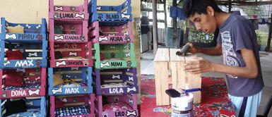 Joven con discapacidad fabrica camas para mascotas y los vende para apoyar a su familia Joven con discapacidad fabrica camas para mascotas y los vende para apoyar a su familia